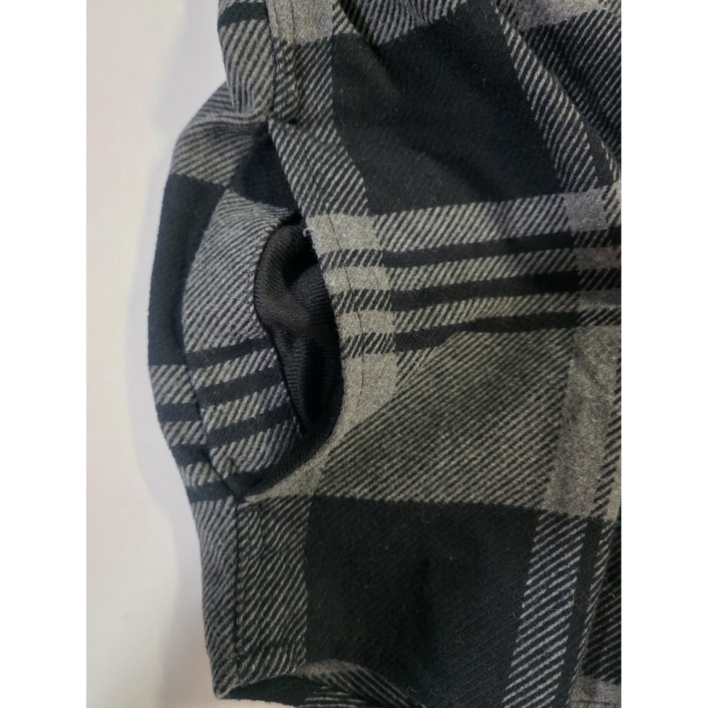 Orvis Shacket Men Medium Black Gray Plaid Heavy Flannel Shirt Jacket Button Up - Picture 13 of 13